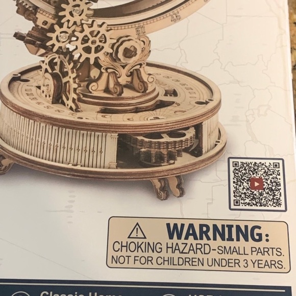 New ROKR Luminous Wooden Globe 3D Puzzle LED Light Mechanical Model Kit Gift - Picture 8 of 12